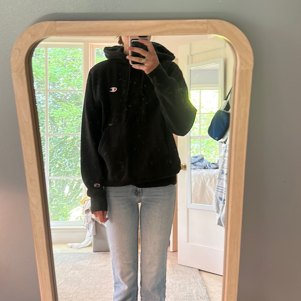 Champion black hoodie, small
